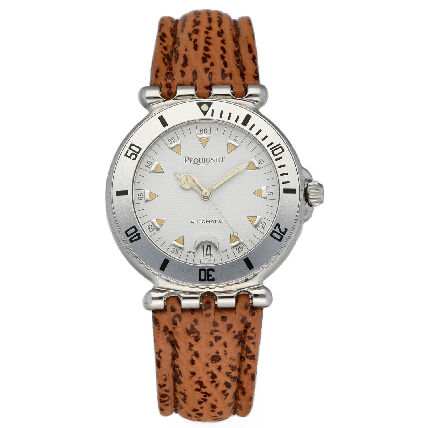 Pequignet-106-Round-White-Dial-36mm-Brown-Leather-Swiss-Automatic-Womens-Watch-125127353827