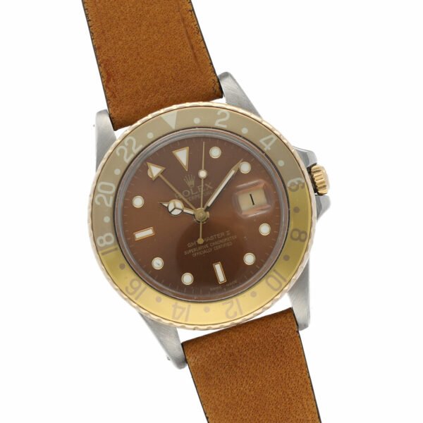 Rolex 16753 GMT Master Root Beer Stainless Stainless Leather 1981 Mens Watch 114980179677 5