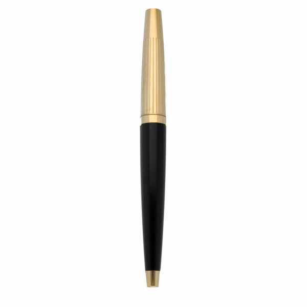 ST Dupont Black Lacquer Gold Line Design Fountain Pen 18K 750 M Snap Cap 575 115091606857 3