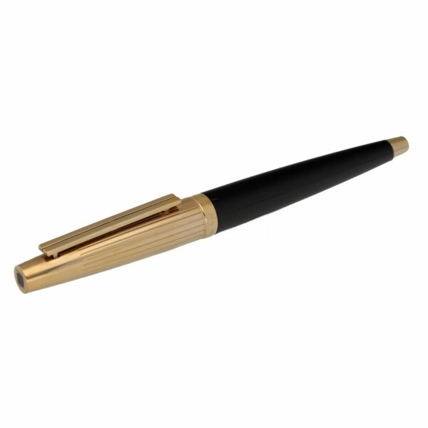 ST Dupont Black Lacquer Gold Line Design Fountain Pen 18K 750 M Snap Cap 575 115091606857 4