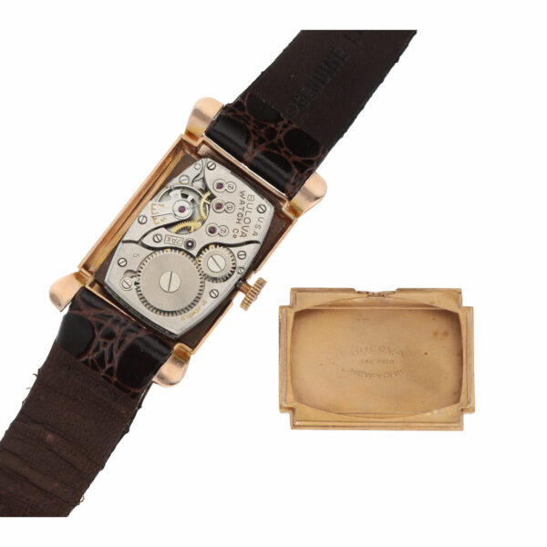 Bulova 14k Rose Gold Copper Dial Fancy Lugs Rectangle Manual Wind Wrist Watch 124845049228 8