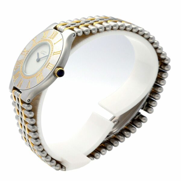 Cartier must de 21 Steel Gold Plated 31mm White Dial Swiss Quartz Womens Watch 114932229308 2