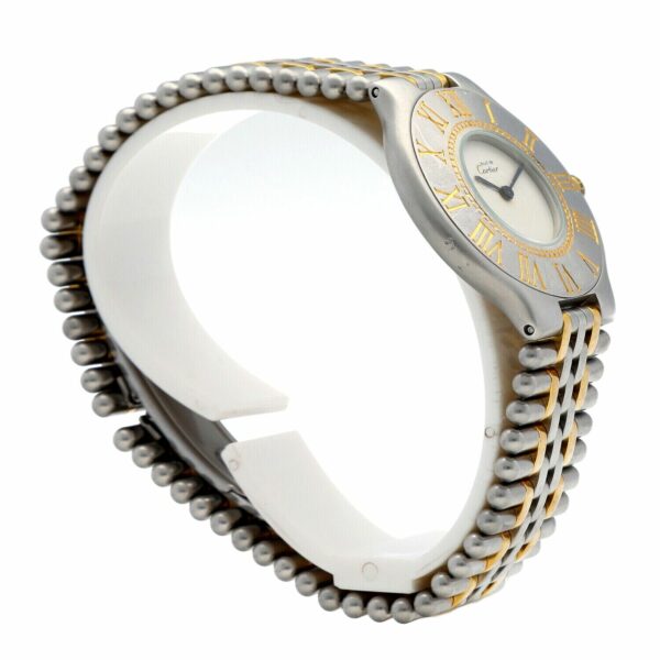 Cartier must de 21 Steel Gold Plated 31mm White Dial Swiss Quartz Womens Watch 114932229308 3