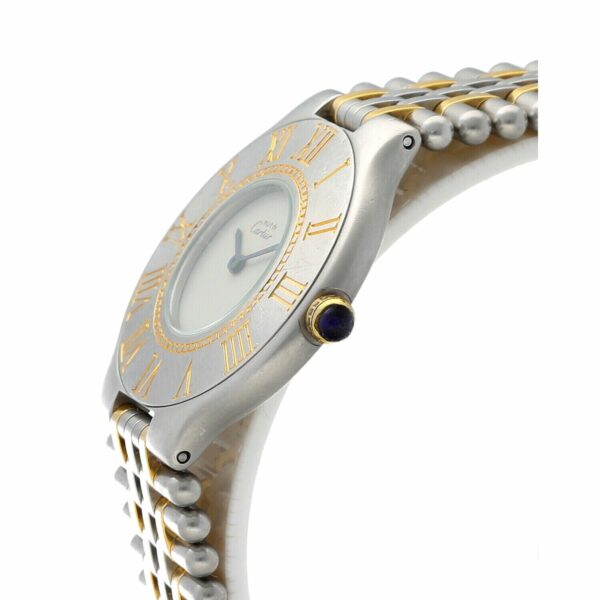 Cartier must de 21 Steel Gold Plated 31mm White Dial Swiss Quartz Womens Watch 114932229308 5
