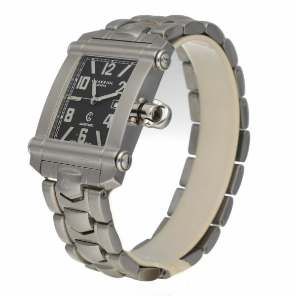 Charriol Columbus 941934 Black Dial Steel 30mm Rectangle Automatic Wrist Watch 115031073098 2