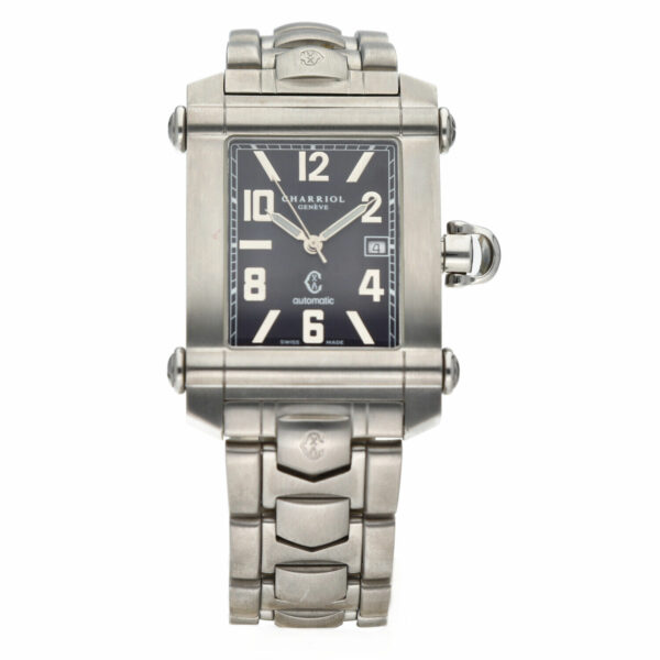 Charriol Columbus 941934 Black Dial Steel 30mm Rectangle Automatic Wrist Watch 115031073098