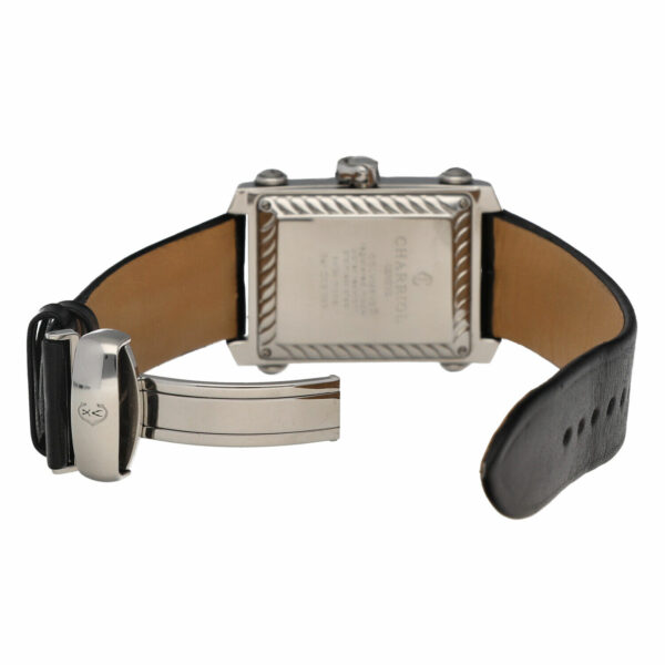 Charriol Colvmbvs CCSTRX9 Rectangle Large Black Leather Quartz Wrist Watch 115136854258 5