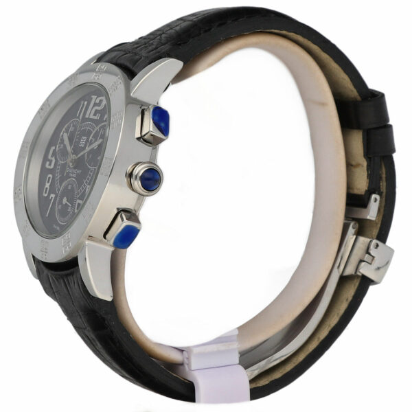 Givenchy SAQQHARA 97678884 Chrono 36mm Steel Black Leather Quartz Wrist Watch 133976940308 2