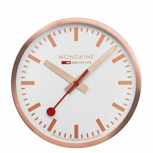 Mondaine A990CLOCK 18SBK Aluminum Brushed Copper 250mm Wall Clock 133918451578