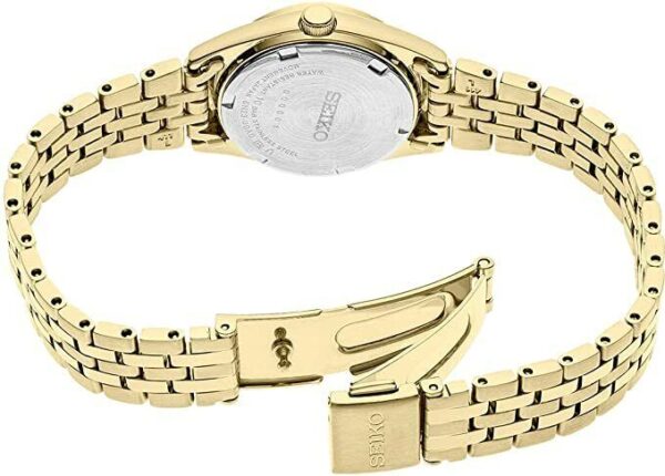 Seiko SUR440 Essentials 25mm White Arabic Gold Plated Quartz Womens Watch 115052442298 3