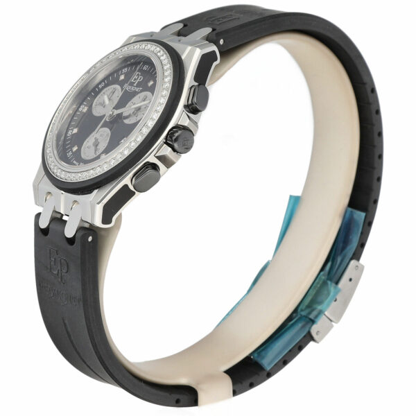 Pequignet 179 Chrono 38mm Black Rubber Steel Diamond Swiss Quartz Wristwatch 115222019559 2