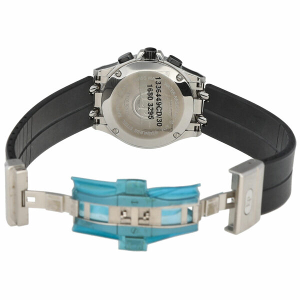 Pequignet 179 Chrono 38mm Black Rubber Steel Diamond Swiss Quartz Wristwatch 115222019559 5